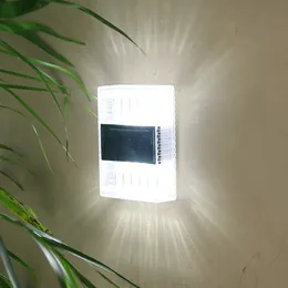LED Outdoor Solar Wall Lights 6Led Transparent Ljus Vitt varmt ljus Vattent￤ta energilampor Steg Courtyard Garden Corridor Home Decoration