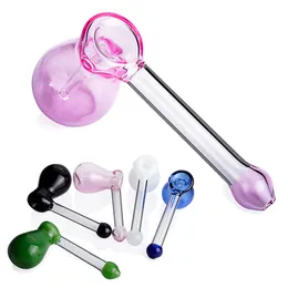 Colored Glass Oil Burner Mini Smoking Handle Pipes Gourd Smoking Pipe for Bong Hookahs Tobacco Dab Rig Accessories