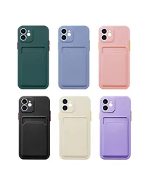 Card Pocket Liquid Silicone Factions for iPhone 15 14 Pro Max 13 12 11 X XS XR 8 Plus TPU Slot Card Card Slot Slot Box Point Back Pink Beank Black Green White Skin