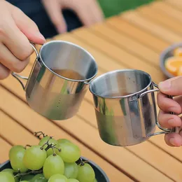 Tazza Trekking Leggera Tazza Da Outdoor In Acciaio Inossidabile - 200 Ml, Leggera, Con Moschettone, Per Trekking, Campeggio E Lavoro Bicchiere Richiudibile