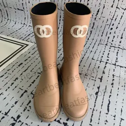 Stivali Da Pioggia Bambino E Donna Alti Fino Al Ginocchio In Pelle, Moda Confortevole Con Tacco E Chiusura Lacci