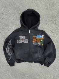 Hell In Paradise Street Retro Gothic Style Zip Up From Tubi01