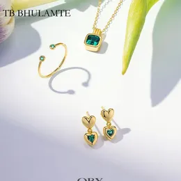 Charm Retro Fluorescent Jade Necklace Rings Earrings Laboratory