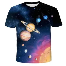 Wholesale Mens Solar System Planet Print T Shirt Quick Drying