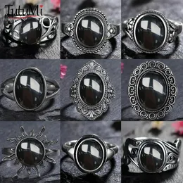 Anello Foglia Onice Nero Argento 925 - Fatto A Mano, Tutte Le Misure, Amore - Foto 4