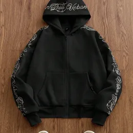 Plush Zip Up Hoodie Solid Color, Fur Collar, 2024 Hip Hop