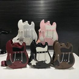 250917 レディース ギター型ショルダーバッグ 日常使用用 PU レザー