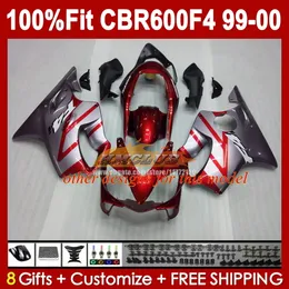 Motorcycle Fairing Kit: Injection Molded, Red & Silver, Full Body