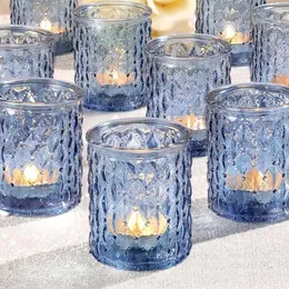 Buy Tea Light Candle Holder Transparent Glass Candlestick High Foot Long Handle Small Tea Light Holder Votive Hurricane Elegant Ideal Dining Wedding Party Gift Set (3pcs) Online At Low Prices In India