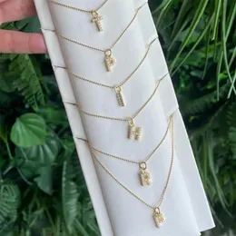 Personalisiert Halskette Mit Buchstaben - Gold Initiale Anhänger Für Damen