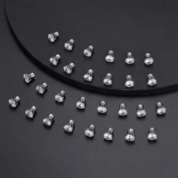 Orecchini A Perno Donna In Argento Sterling Con Zirconia Cubica - Placcato Oro Bianco/Rosa, Ipoallergenici, 8,5 Mm - 2