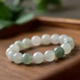 Bracelet Rigide En Giada Nefrite (Jade Hetian) - Blanc Veiné Vert/ambre - 61mm - Neuf