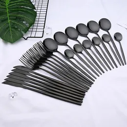 Black Silverware Set Complete Dinnerware Set: Stainless Steel