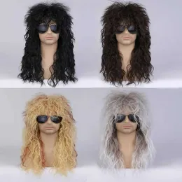 70er Jahre Afro-Perücke – Lockig, Braun, Verstellbar (bis 62 Cm Kopfumfang)