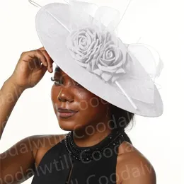 Fascinator Da Donna Con Fiore In Organza E Piuma, Per Matrimoni E Cerimonie, Con Fascia E Clip