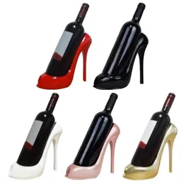 MEMF - Portabottiglie di vino a forma di scarpa, elegante scaffale per vino con tacchi alti, decorazione artigianale (rosso