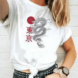 Dragon Red Moon Graphic Tee for Men Chinese Mythology Art