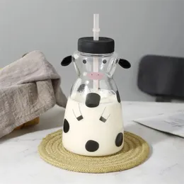 Cow Carafe Pitcher With Glass Cup - 550ml Borosilicate Glass Set For Bedside Nightstand