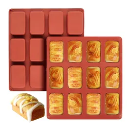 Mispudin 2 Pezzi Stampo Mini Baguette, Antiaderente Stampo Plumcake Silicone Piccolo, Teglia per Pane da Forno Silicone, 6 Cavità, per Mini Pane, Pane, Polpettone