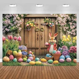 Mocsicka Spring Easter Backdrop 7x5ft Blue And White Rustic Door Spring - View #13