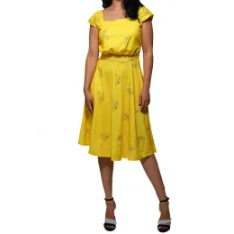 Mia La La Land Cosplay Costume Yellow Sleeveless Dress For Women