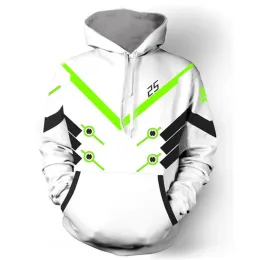 Genji Reaper Hanzo white fox hoodie with Overwatches Cool