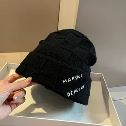 Korean Metal Bow Knit Beanie Winter Warm Earflap Hat for Women