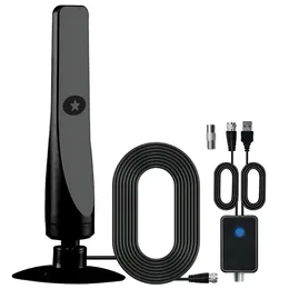 Antenna TV Digitale Interna 1080P Con Booster – Ricezione Fino A 1000 Miglia, Ventosa In Silicone, Facile Da Installare