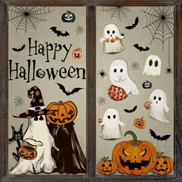 Adesivi Per Finestre Di Halloween, Adesivi Con Zucca Di Halloween Gatto Pipistrello E Fantasma Per~p147276270