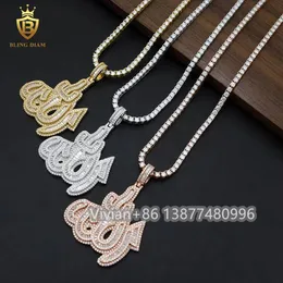 925 Sterling Silver Moissanite Diamond Custom Name Pendant Luxury  Personalized Jewelry