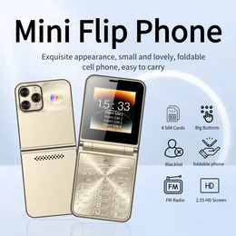 Mini Flip Phone I17 Pro Unlocked Dual GSM, Small Foldable Cell