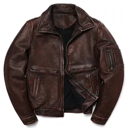 Mens Casual Loose Fit Spring Autumn Brown Vintage Cropped