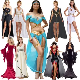 Damen Kleopatra Kostüm - Griechische Göttin Kleid Mit Pailletten & Kopfschmück