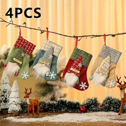 Calzini Di Natale Kavolet - 4 Pezzi Decorativi Per Regali E Albero, 40x24cm, Tessuto Resistente - Foto 13