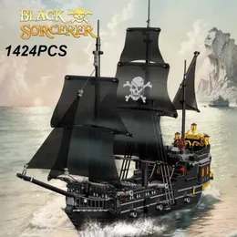 Building Blocks Pirate Ship Ambush Warship, Black Pearl Sailboat