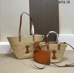 Woven Portable Vegetable Basket Red Beach Bag Storage