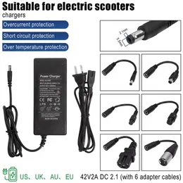 Caricatore Per Scooter Xiaomi E Ninebot 42V 2A Con LED, Protezione Tripla, Cavo 1.8m, Compatibile Con M365/1S/Pro/ES1/ES2