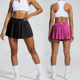 Gonna da Golf da donna a pieghe Yoga a linea gonna da Tennis con tasca alta da d