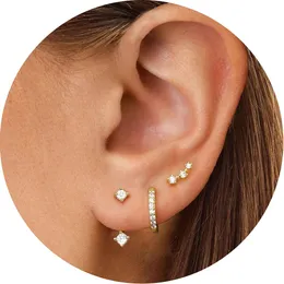 Orecchini A Cerchio Rettangolari In Argento 925 – Minimal – 20 Mm – Per Cartilagine O Lobo – Oro Bianco - 3