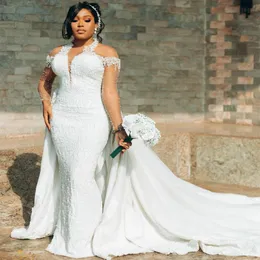 Lace Mermaid Wedding Gown: V-Neck, Backless, Sweep Shop Now