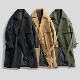 Premium Long Grey Trench Coat: America & Europe Trend, Mens Super