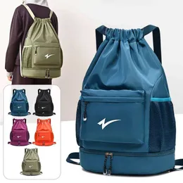 Keyck Sacca Sportiva, Borsa Palestra Impermeabile Zaino Sportivo Coulisse per Uomo Donna, Zaino Palestra con Portascarpe e Scomparto Bagnato,Grande Sacche Borsone Calcio per Spiaggia Viaggio,Arancione