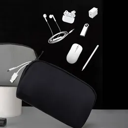 Custodia Organizer Porta Accessori Viaggio Borsa Per Cavi Elettronici Doppio Strato - Impermeabile, Con Fascetta, Per Caricabatterie E Powerbank Power Bank Porta Cavi