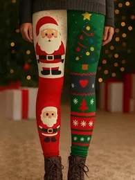 thumbnail image 2 of Dndkilg Girls Leggings Christmas Plaid Tummy Control Holiday Workout Womens Rain Pants Funny High Waisted Elastic Tight Women S Winter Red 3xl 2 of 14