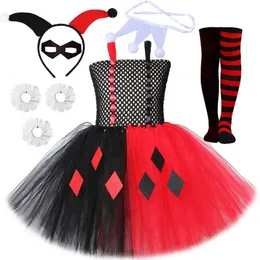Costume Quinn Cosplay Pour Fille - Veste, T-shirt, Short, Gants - Déguisement Clown Halloween Carnaval - Accessoires Inclus