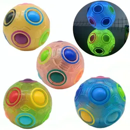 VGEBY1 Palla Arcobaleno Sensoriale In Silicone - Giocattolo Antistress Colorato Per Bambini E Adulti, Sollievo Da Ansia E ADHD, Diametro 11 Cm - 4