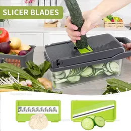 Mandolina per Verdure Professionale,Multifunzione Tritatutto Affettatrice Manuale,Taglia Verdure Cucina in Acciaio Inox per Patate,Carote,Cipolle(Bianco