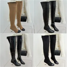 Stivali Donna Alti Al Ginocchio In Pelle Morbida - Comodi, Con Plateau E Suola Antiscivolo - Stivali Autunno Inverno Eleganti E Casuali