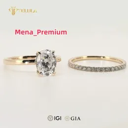 Anello Uomo 2 Carati Diamante Creato In Laboratorio - Taglio Ovale, Argento Placcato Oro 14K