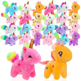 4-24pcs Mini Plush Unicorn Stuffed Animals Unicorn Party Favors Bulk Toys DIY Plush Keychain Stuffed Animal for Kids Party Favor 251216